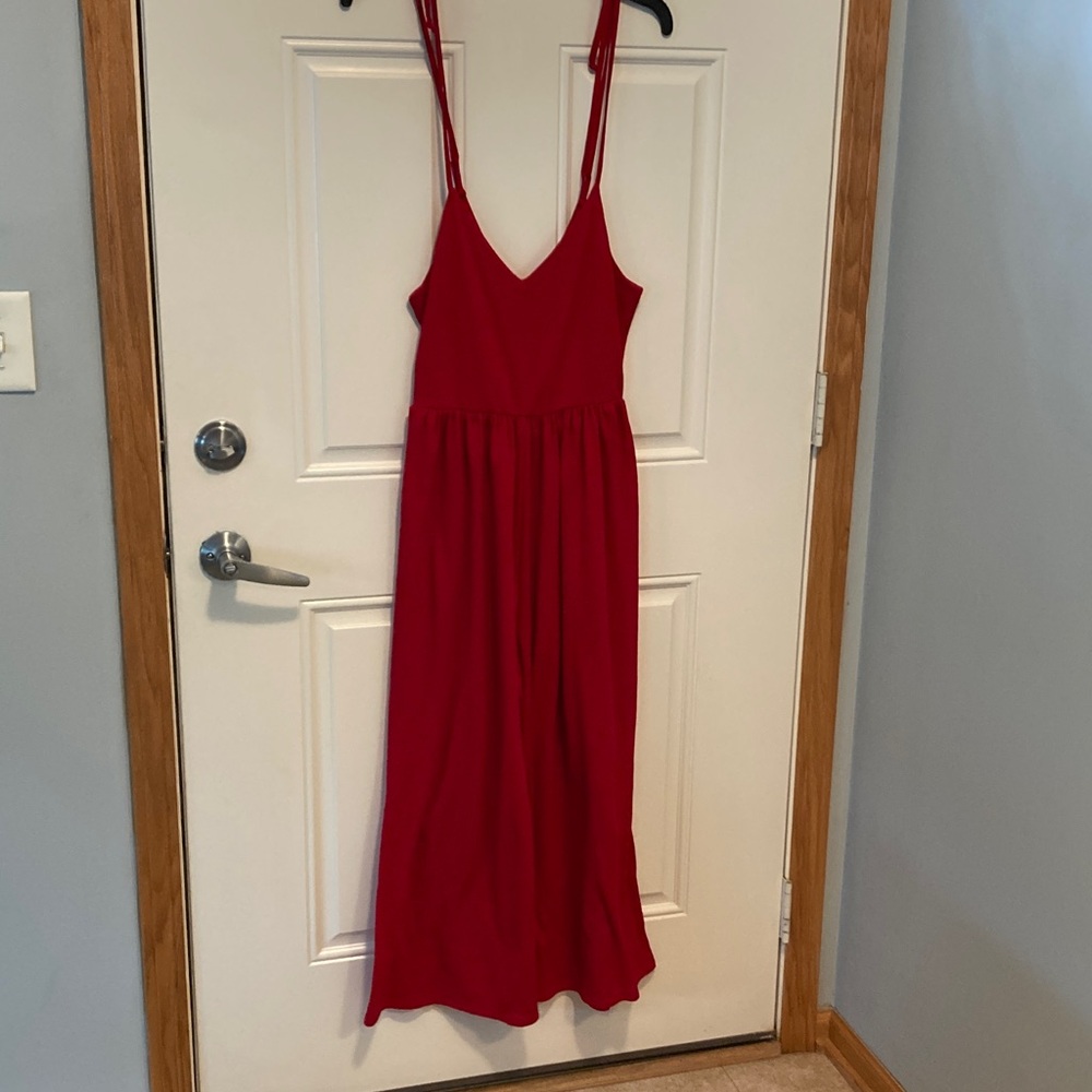 Rolla Coster Red Wide Leg Crop Jumpsuit Women Size Small